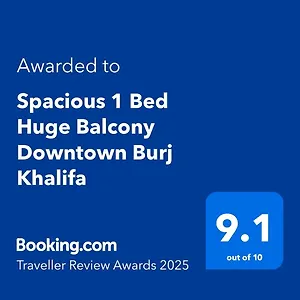 Spacious 1 Bed Huge Balcony Downtown Burj Khalifa Dubai
