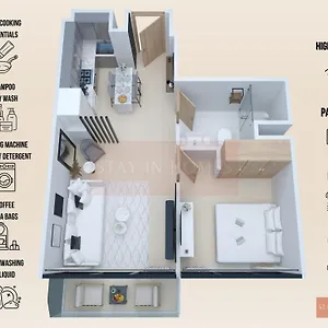 Lägenhet 1br In Azizi Riviera 43 By In Homes - Near Business Bay - Pool - Gym - Parking *